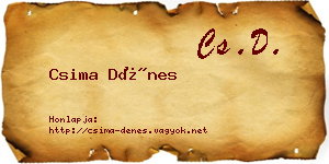 Csima Dénes névjegykártya